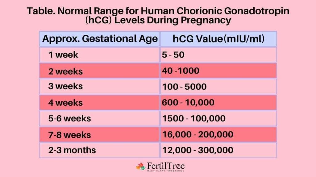 2 weeks pregnant hCG levels blood test chart for early pregnancy monitoring in pregnant women Saudi Arabia